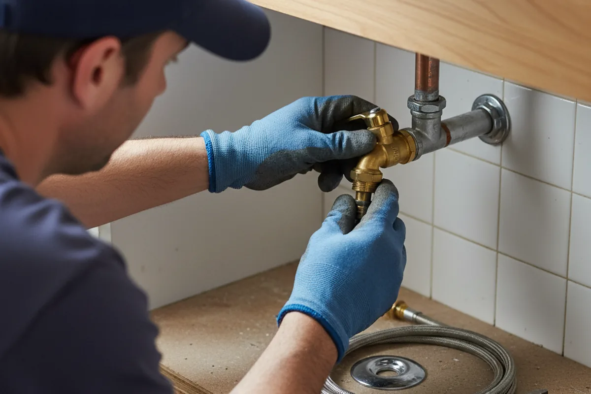 Shutoff valve and fitting work during Emergency Plumbing in Salome